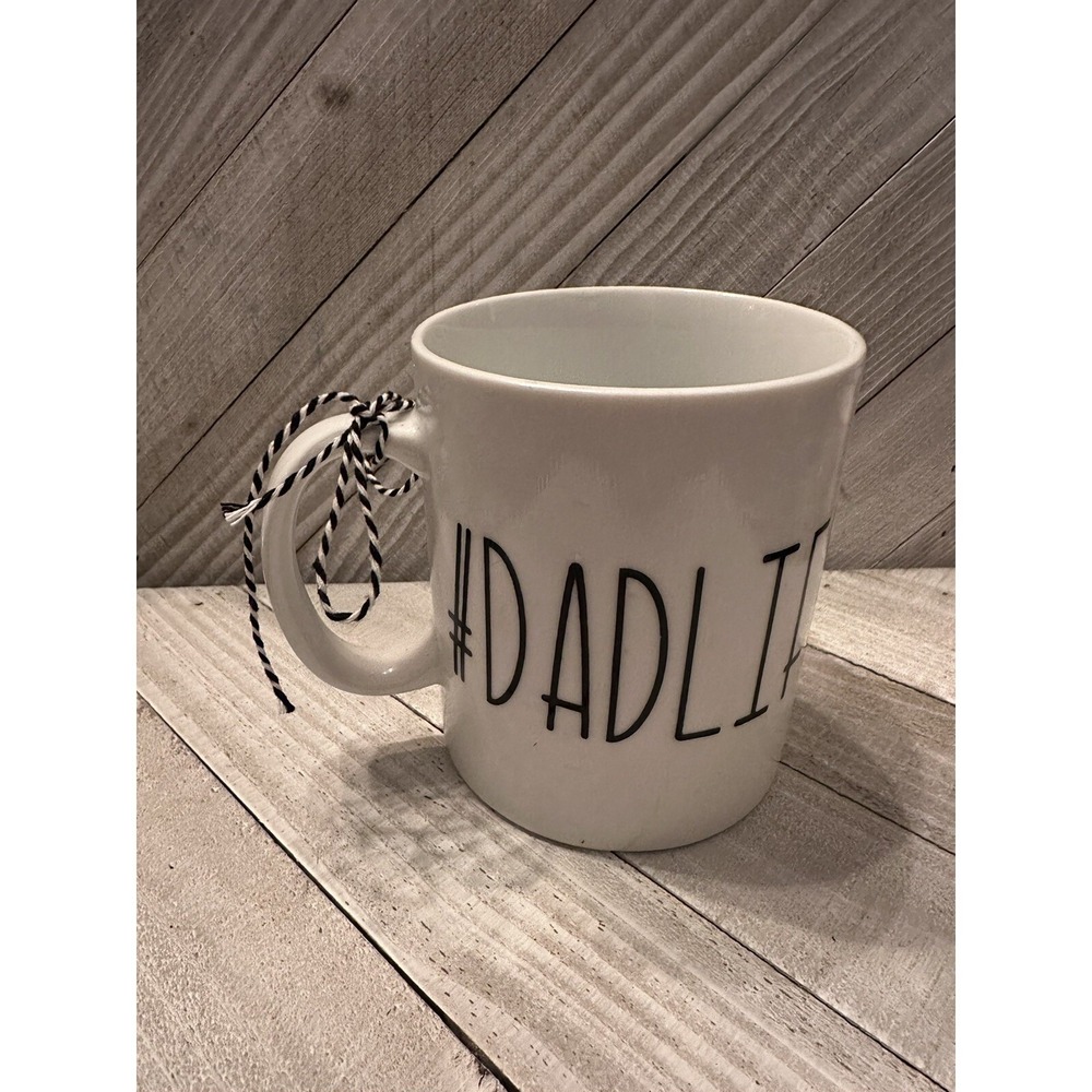 NEW! #DADLIFE White‎ and Black Coffee Mug Cup 16 oz